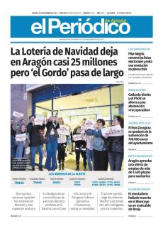 LA LOTERÍA DE NAVIDAD DEJA EN ARAGÓN CASI 25 MILLONES PERO ‘EL GORDO’ PASA DE LARGO